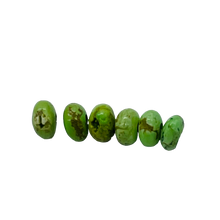 Load image into Gallery viewer, Gaspeite Hi Grade 3mm Rondelle Beads | 3mm | Green Brown | 6 Beads |