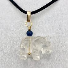 Load image into Gallery viewer, Quartz Elephant 14K Gold Pendant Necklace | Semi Precious Stone Jewelry |