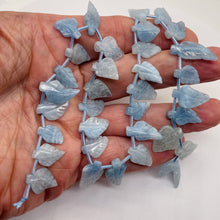 Load image into Gallery viewer, Natural Aquamarine Leaf Bead Strand | 150cts | 20x13x4 - 16x10x3mm | 35 Beads |