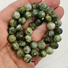 Load image into Gallery viewer, Mossy Aquamarine Round Bead Strand | 10mm | Green, Clear | 37 Beads |