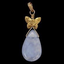 Load image into Gallery viewer, Blue Chalcedony Designer 14K Gold Filled Pendant | 22x12x6mm | 1 5/8" Long |