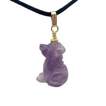 Load image into Gallery viewer, Amethyst Dog Pendant Necklace | Semi Precious Stone Jewelry | 14k Pendant