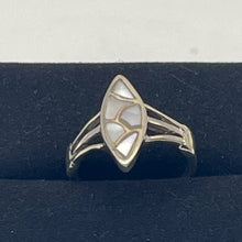 Load image into Gallery viewer, Mother of Pearl Sterling Silver Inlaid Briolette Ring |Size 8.25 | Silver White|