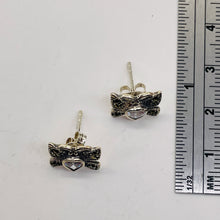 Load image into Gallery viewer, Butterfly Marcasite CZ Sterling Silver Earrings | 3/8" | Silver | 1Pair |