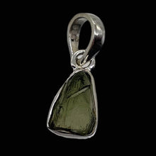 Load image into Gallery viewer, Moldavite 8.31ct Sterling Silver Triangle Pendant | 3/4" Long |Green| 1 Pendant|