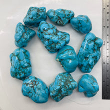 Load image into Gallery viewer, 53x33 to 27x25mm Turquoise Howlite Nugget Bead Strand 110170B