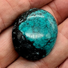 Load image into Gallery viewer, Turquoise Natural Focal 16g Nugget Bead | 30x26x16mm | Blue, Black | 1 Bead |