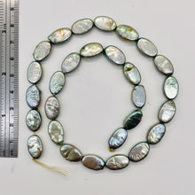 Load image into Gallery viewer, Platinum Green Oval Coin Pearl Strand 109948
