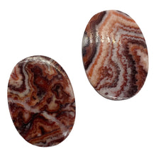 Load image into Gallery viewer, Zebra Jasper Oval Pendant Beads | 35x25x6mm | Red, Brown | 2 Pendant Beads |