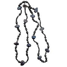 Load image into Gallery viewer, Hematite and Peacock Freshwater Pearl Sterling Silver 22 inches Necklace 200020