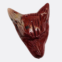 Load image into Gallery viewer, Red Jasper Carving Wolf Head Pendant Bead | 40x30x10mm | Red | 1 Bead |