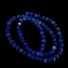 Load image into Gallery viewer, Wow Indigo Blue Lapis Diagonal Drill Cube Bead Strand 104317