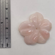 Load image into Gallery viewer, Pink Peruvian Opal Carved 22cts Flower Pendant Bead | 33x32x4mm | Pink | 1 Bead|