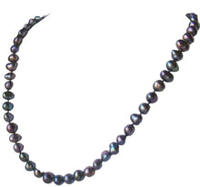Load image into Gallery viewer, Dramatic Rainbow Peacock Freshwater Pearl Sterling Silver Necklace 20 inch 9808