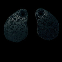 Load image into Gallery viewer, Lava Stone Carved Teardrop Pendant Beads | 48x34x7mm | Black | 2 Beads |