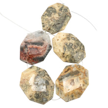 Load image into Gallery viewer, Crazy Lace Agate Faceted Bead 8" Strand | 40x30mm | Orange/Grey/Pink | Octagon |
