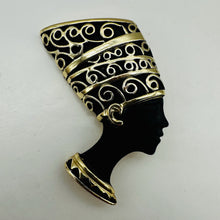 Load image into Gallery viewer, Queen Nefertiti Sterling Silver Headshot Pin | 2.5" | Silver | 1pr Brooch