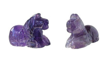 Load image into Gallery viewer, Adorable! 2 Carved Amethyst Horse Pony Animal Beads | 20x15x9mm | Purple