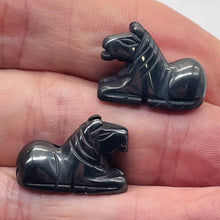 Load image into Gallery viewer, Trusty 2 Carved Hematite Horse Pony Beads