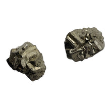 Load image into Gallery viewer, Pyrite Crystal Nugget Beads | 21x15 to 20x17mm | Silver Gold | 2 Beads |
