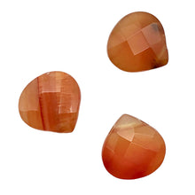 Load image into Gallery viewer, Sparkling! 3 Carnelian Agate Briolette 13x13x6mm Beads