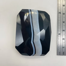 Load image into Gallery viewer, Onyx Flat Faceted Rectangular Pendant Bead | 50x48x14mm | Black White | 1 Bead |