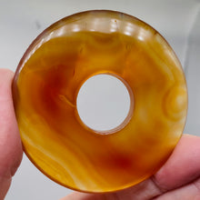 Load image into Gallery viewer, Carnelian Pi Circle Pendant Bead | 70mm | Orange | 2 3/4" Diameter | 1 Bead |