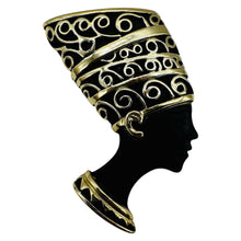 Load image into Gallery viewer, Queen Nefertiti Sterling Silver Headshot Pin | 2.5" | Silver | 1pr Brooch