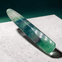 Load image into Gallery viewer, Fluorite Massage Crystal with Round Smooth End | 4x3/4"| Green, clear | 1 Wand |