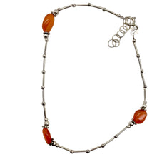 Load image into Gallery viewer, Carnelian Anklet or Bracelet Hand Made Sterling Silver Chain | 10" Length |