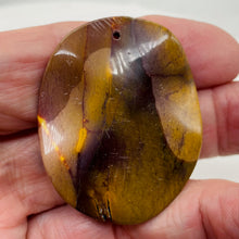 Load image into Gallery viewer, Australian Mookaite Oval Pendant Bead | 50x40x6mm | Orange Tan | 1 Bead |