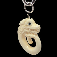 Load image into Gallery viewer, Hand Carved Dragon Bone and Silver Pendant 510738S