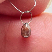 Load image into Gallery viewer, Champagne Diamond Faceted .41ct Briolette Bead | 5x3mm | Red Tint | 1 Bead |