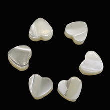 Load image into Gallery viewer, Mother of Pearl Baby Heart Beads | 7x7x2mm | White | 6 Beads |