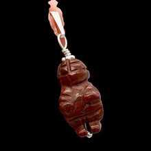 Load image into Gallery viewer, Brecciated Jasper Goddess of Willendorf Sterling Silver Pendant|1.38" Long| Red