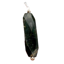 Load image into Gallery viewer, Green Isles Jade Faceted Art Cut Sterling Silver Pendant | 2 1/2 Inch Long |
