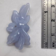 Load image into Gallery viewer, Chalcedony 12ct Hand Carved Flower Bead | 38x15x5mm | Blue | 1 Pendant Bead |