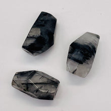 Load image into Gallery viewer, Rutilated Quartz Faceted Beads | 21x13x19 to 25x13x15 | White Black | 3 Beads