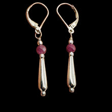 Load image into Gallery viewer, Glam Natural Purple-Red Sapphire & Silver Earrings 306618F