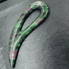 Load image into Gallery viewer, Ruby Zoisite Comma Pendant Bead | 94x28x6mm | Green, Red | 1 Pendant Bead |