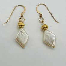 Load image into Gallery viewer, White Freshwater Pearl Dangle Earrings 14K Gold Filled 1.25 Inch