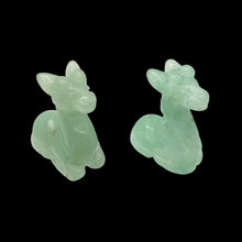 Load image into Gallery viewer, Graceful 2 Carved Aventurine Giraffe Beads | 20.5x16.5x9mm | Green