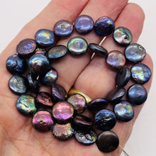 Load image into Gallery viewer, Ebony Rainbow Coin Pearls | 10-12mm | Lavender Blue Pink | 6 Pearls |