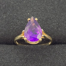 Load image into Gallery viewer, Amethyst Pear Cur 10K Yellow Gold Ring | Size 6.75 | Purple | 1 Ring |