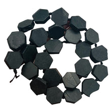 Load image into Gallery viewer, Black Stone - Africa Hexagon Bead Strand | 17x15x5mm | Black Matte | 22 Beads |