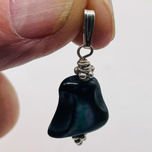 Load image into Gallery viewer, Black Lip Shell Sterling Silver Drop Pendant | 1" Long | Black White| 1 Pendant|