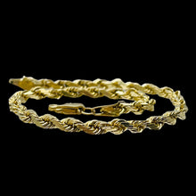 Load image into Gallery viewer, Rope 14K 3mm Diamond Cut Bracelet | 8" Long | Yellow Gold | 1 Bracelet |