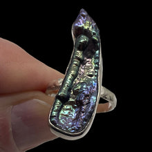 Load image into Gallery viewer, Pearl Sterling Silver Biwa Baroque Ring | Size 7 | Blue Purple | 1 Ring |