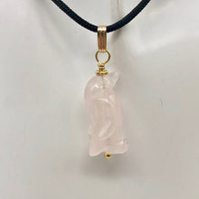 Load image into Gallery viewer, Rose Quartz Penguin Pendant Necklace|Semi Precious Stone Jewelry|14k Pendant