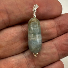 Load image into Gallery viewer, Aquamarine and Sterling Silver Drop Pendant | 1 1/2" Long | Aqua | 1 Pendant |